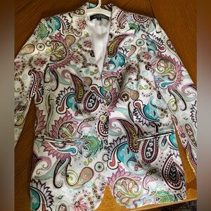 Kasper Multicolor Paisley Blazer